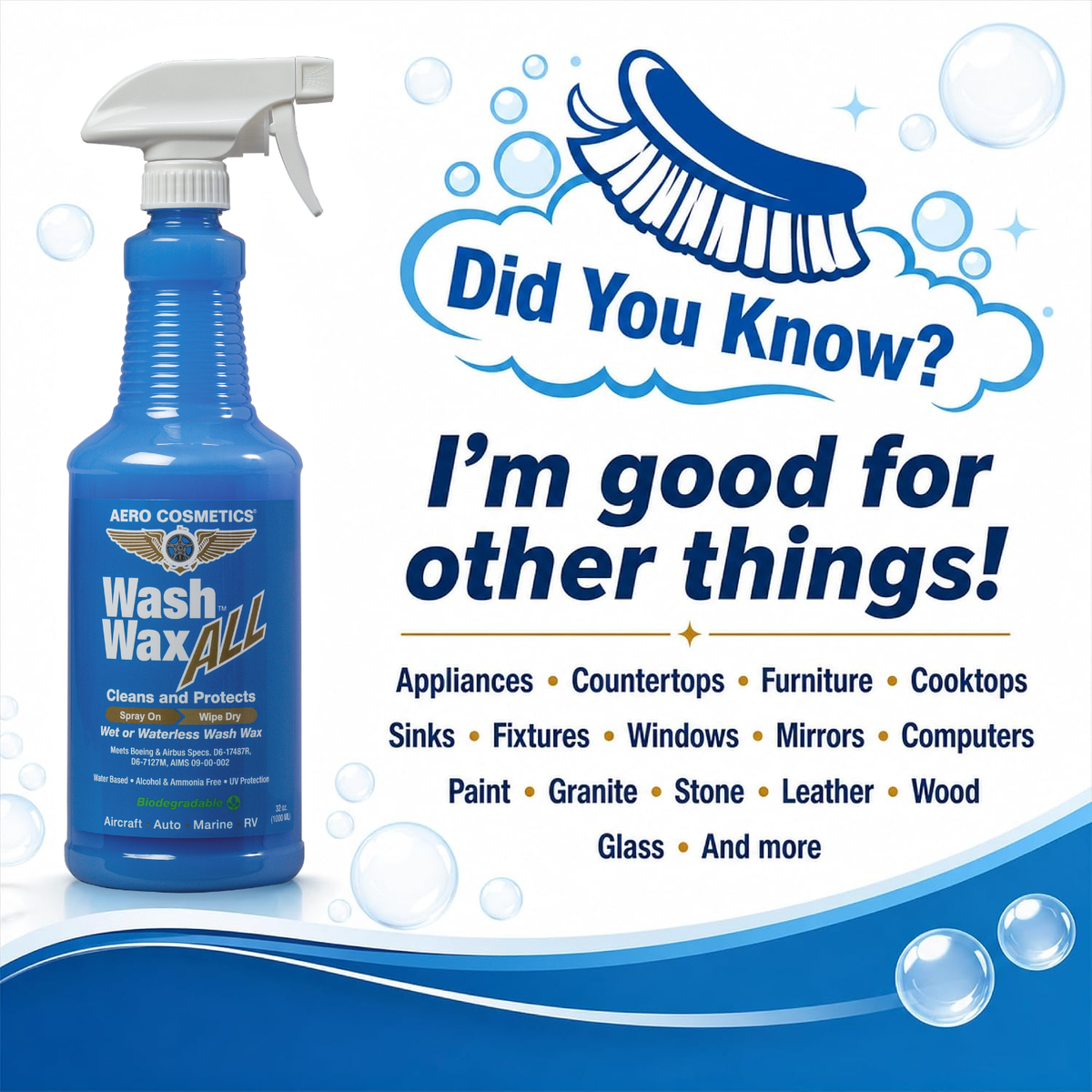Wash Wax ALL™ 32 Fl. oz - Waterless Wash Cleaner and Protectant