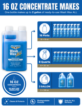 Wash Wax ALL™ 16 Fl. oz [Makes 2 Gallons] Concentrate - Waterless Wash Cleaner and Protectant
