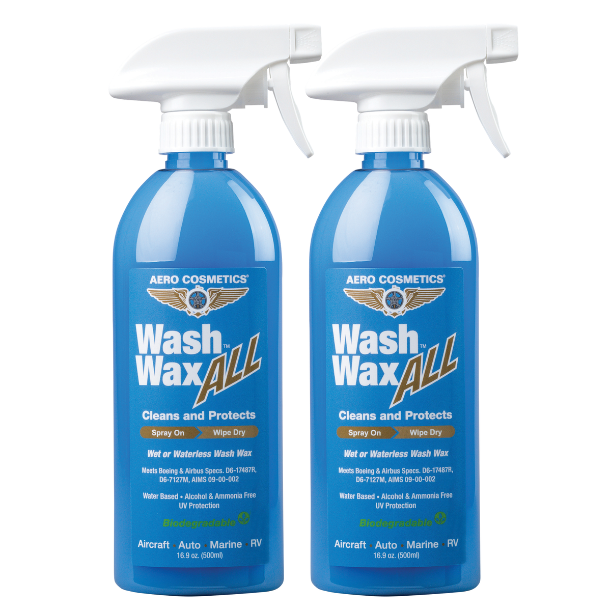 Wash Wax ALL™ 16.9 Fl. oz [2-Pack] - Waterless Wash Cleaner and Protectant