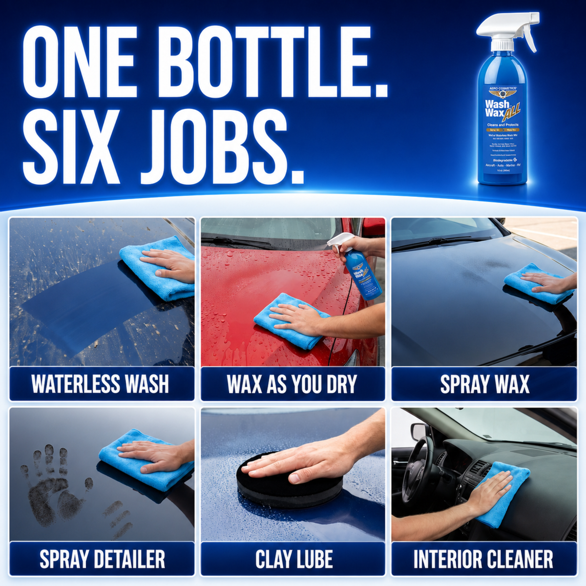 Wash Wax ALL™ 16.9 Fl. oz [2-Pack] - Waterless Wash Cleaner and Protectant