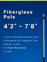 Waterless Wash Wax Mop with Wooster Fiberglass Pole 15" Wash Wax Mop for RV, Aircraft, Boats, Trucks - Aero Cosmetics