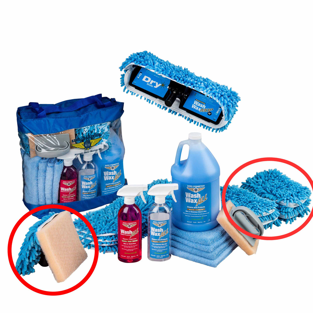 Waterless Mop Kit 15" w/ Easy Reach Shur-Line Pole for RVs & Aircraft