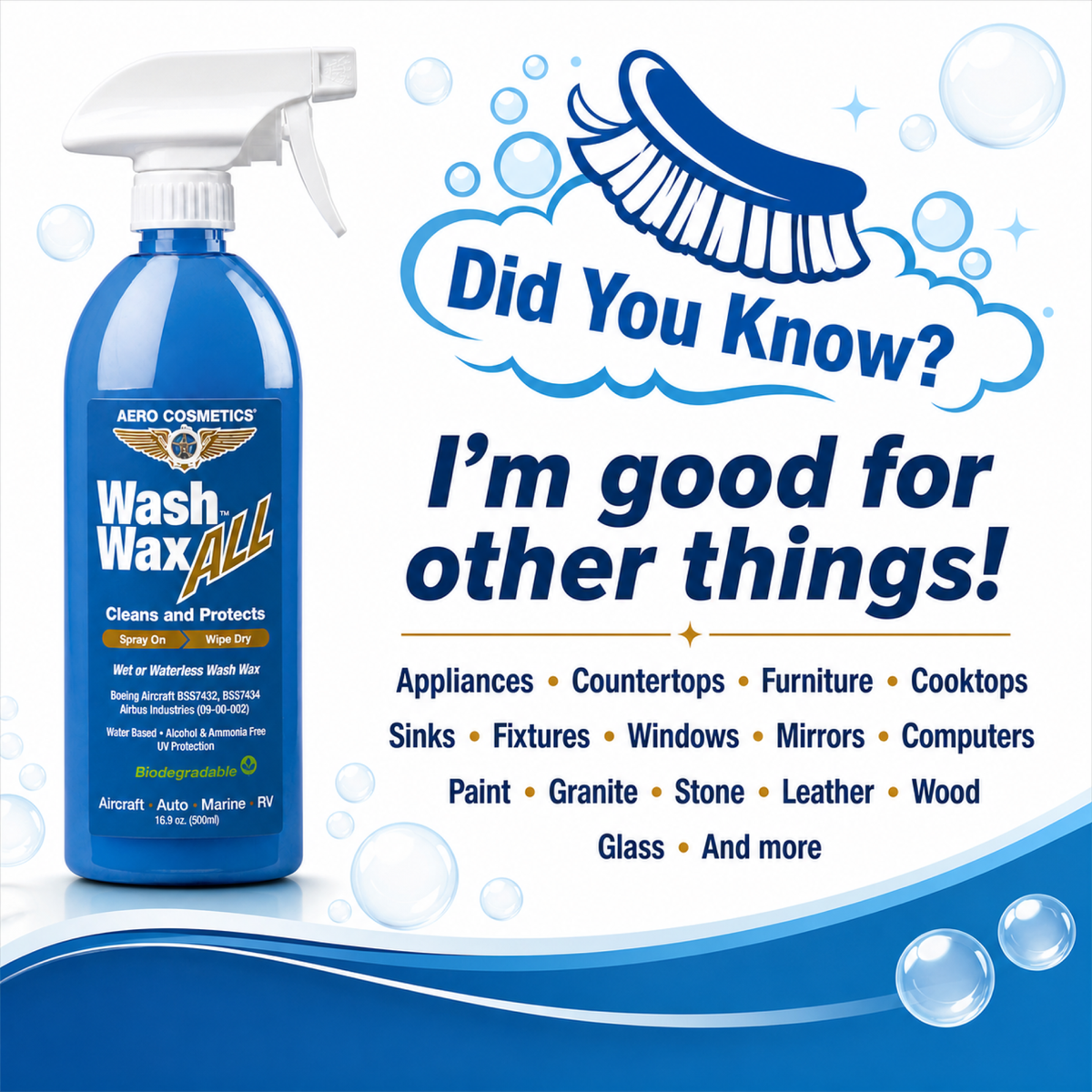 Wash Wax ALL™ 16.9 Fl. oz [2-Pack] - Waterless Wash Cleaner and Protectant